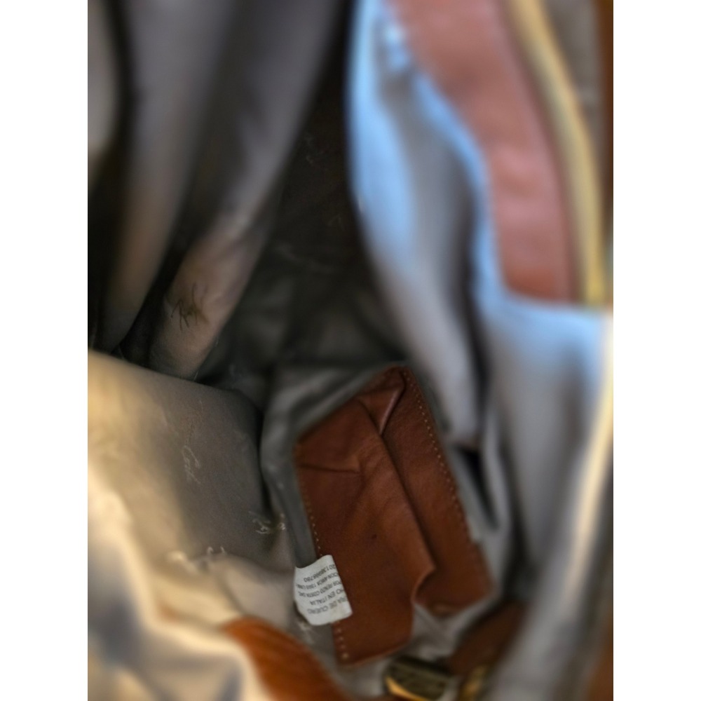 Renzo Costa Brown Pebbled Leather Shoulder Bag Hobo Handbag Gold Tone Hardware - Picture 14 of 15